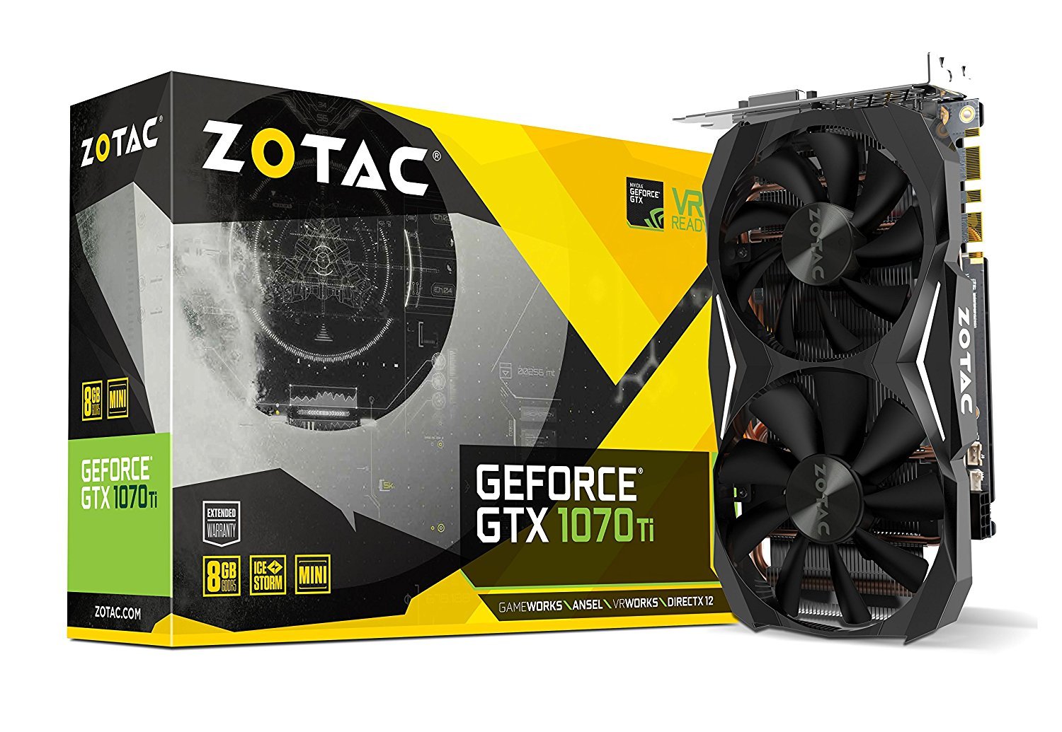 New Design Zotac Gaming GeForce GTX 1070 Ti Mini 8GB GDDR5 PCI-E Gen 3×4 – Graphics Card – كرت الشاشة